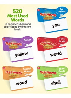 Coogam Coogam 520 Sight Words Learning Vocabulary Flash Cards, Dolch Fry High Frequency Sight Word Educational Montessori Toy for Pre-k Kindergarten 1st 2nd 3rd Grade Homeschool  - Image 2