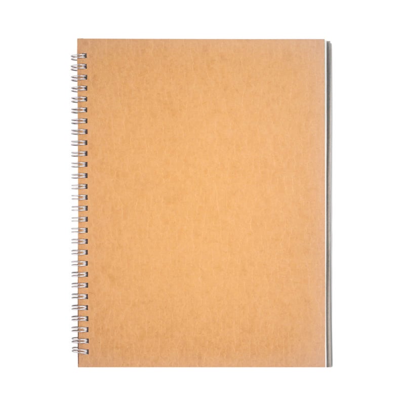 DSTELIN 10 inch x 7.5 inch, 100GSM, Blank Spiral Notebook, 1-Pack, Soft Cover, Sketch book, 100 Pages / 50 Sheets, with writing backboard, (Brown) - Image 1