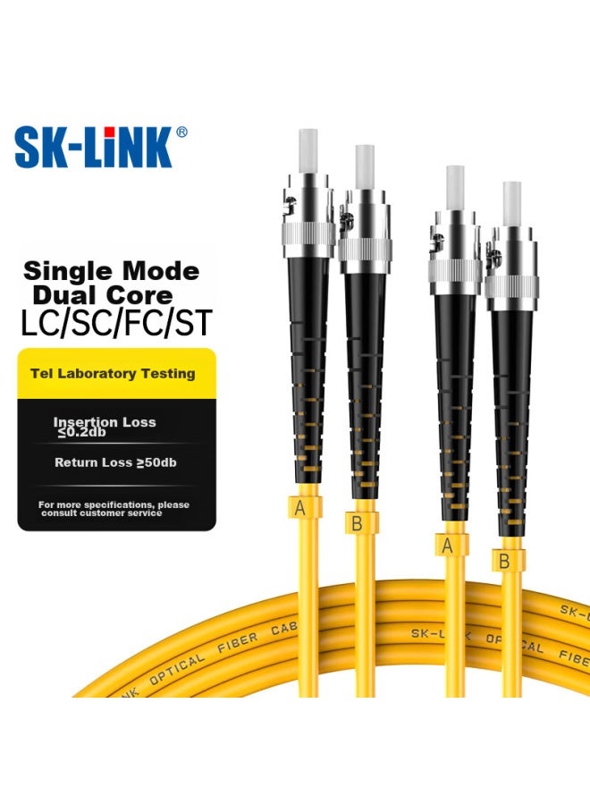 Sk-link Fiber Optic Patch Cable, St-st Telecom-grade Single-mode Dual-core Gigabit And 10 Gigabit Upc Fiber Optic Cable, Data Center Transceiver Pigtail, Low Zero Halogen, Sk-txsm 1 Meter - Image 1