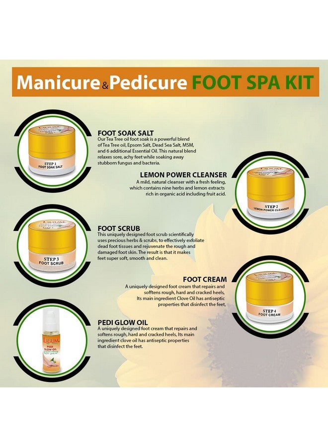 Lilium Manicure Pedicure Foot Spa Kit 450g | Foot Care | Dead Skin Removal | Cracked Heel Repair | Soft & Smooth Feet | 4-Step Pedicure Kit - Image 4