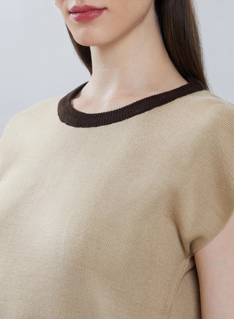 كامبوس سوترا Women's Sand Beige Shift Sweater Dress