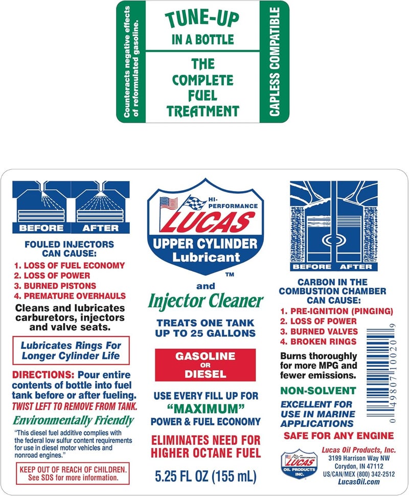 LUC10020 Fuel Treatment - 5.25 Oz, Multi-Colored - Image 1