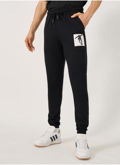 Graphic Print Pocket Detail Slim Fit Joggers