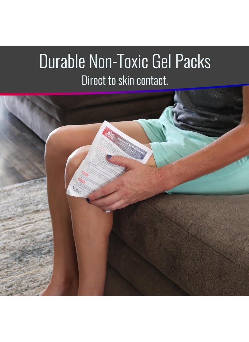 DMI DMI Hot  Cold Reusable Gel Compress Microwavable Relieves Swelling and Pain Increases Blood Flow Warms Cold Hands  Feet Ideal for Emergency First Aid Pack of 2 One Small and One Large Pack  - Image 5