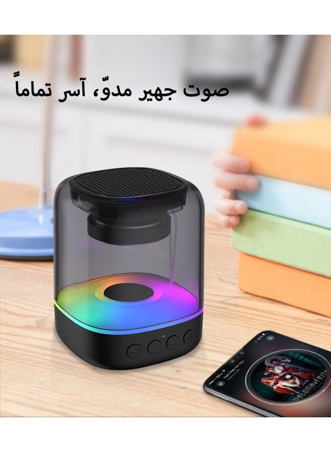 Mini Bluetooth Wireless Speaker with Colorful LED Lights - 360° Surround Sound & Powerful Bass, Portable Wireless for Outdoor, Home Parties & Ramadan Gatherings - Image 2