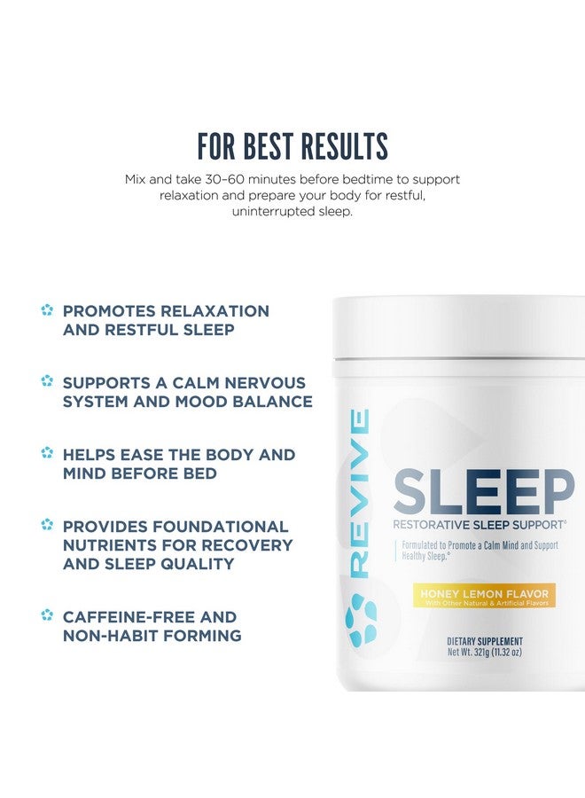 Revive MD Sleep Support Supplement for Adults, Honey Lemon - Sleep Supplements with Magnesium (Glycinate), Inositol, Glycine & L-Theanine - Promotes Relaxation & Sleep Health - Image 4