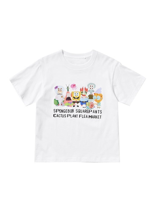 Cotton Kids’ Graphics Print T-Shirt, Breathable and Easy to Clean, White  - Image 1