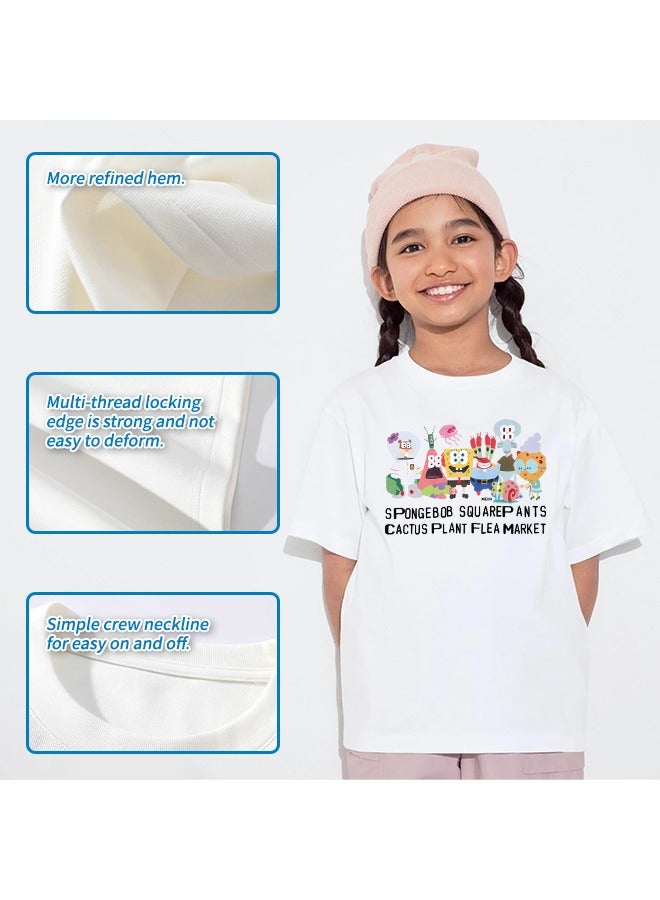 Cotton Kids’ Graphics Print T-Shirt, Breathable and Easy to Clean, White  - Image 5