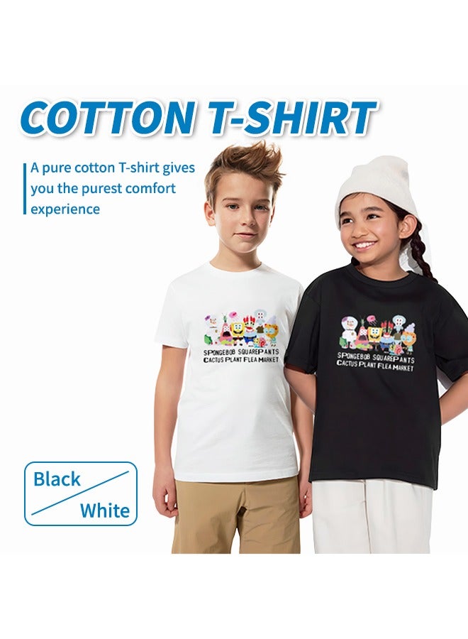 Cotton Kids’ Graphics Print T-Shirt, Breathable and Easy to Clean, White  - Image 2
