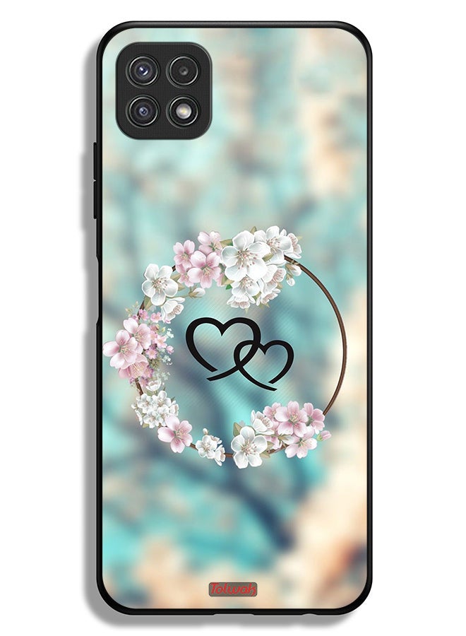 Tolwak Samsung Galaxy A22 5G Protective Case Cover Hearts In Ring Art - Image 1