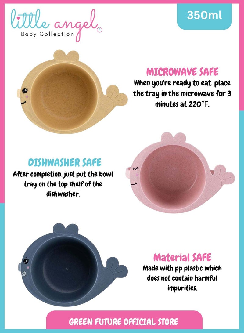 Little Angel Kids Bowls Feeding Bowl With Handle - Pink - Image 2