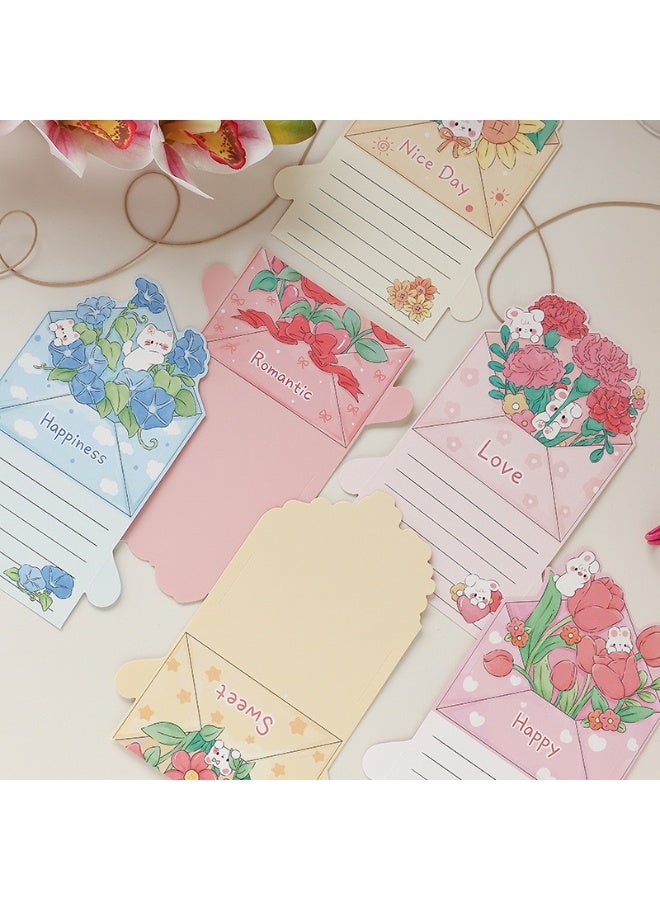 Generic 6 PCS Multicolor Flower Design Greeting Cards – Assorted Floral Patterns – Blank Inside – Ideal for Birthdays, Thank You, Weddings & More  - Image 3