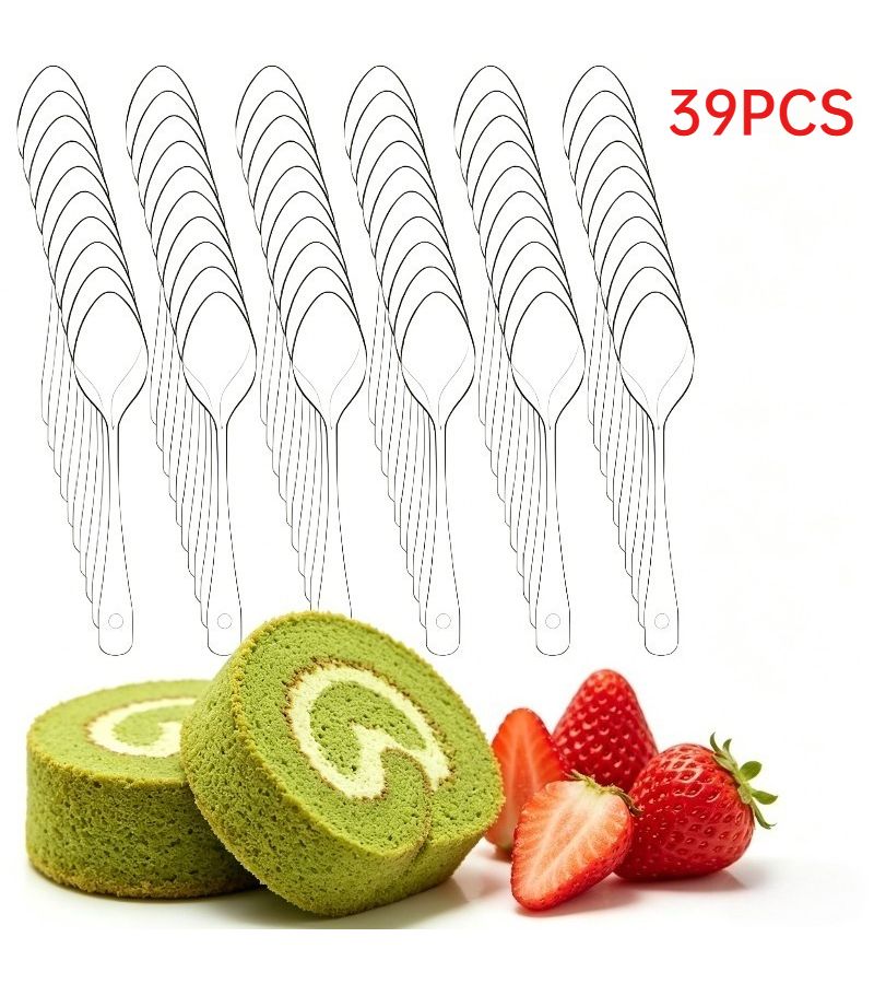 39 Pcs Clear Plastic Spoons Dessert Mini Ice Cream Scoop Spoons For Cake Pudding Jelly Party Wedding Birthday - Image 1