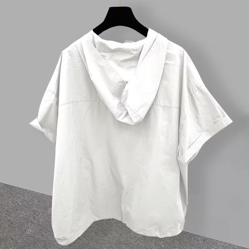 Summer Zipper Design Hooded Short-Sleeved T-Shirt Men'S Korean-Style Fashion Tooling Large Pocket Half-Sleeved T-Shirt Fashion Brand Loose - Image 4
