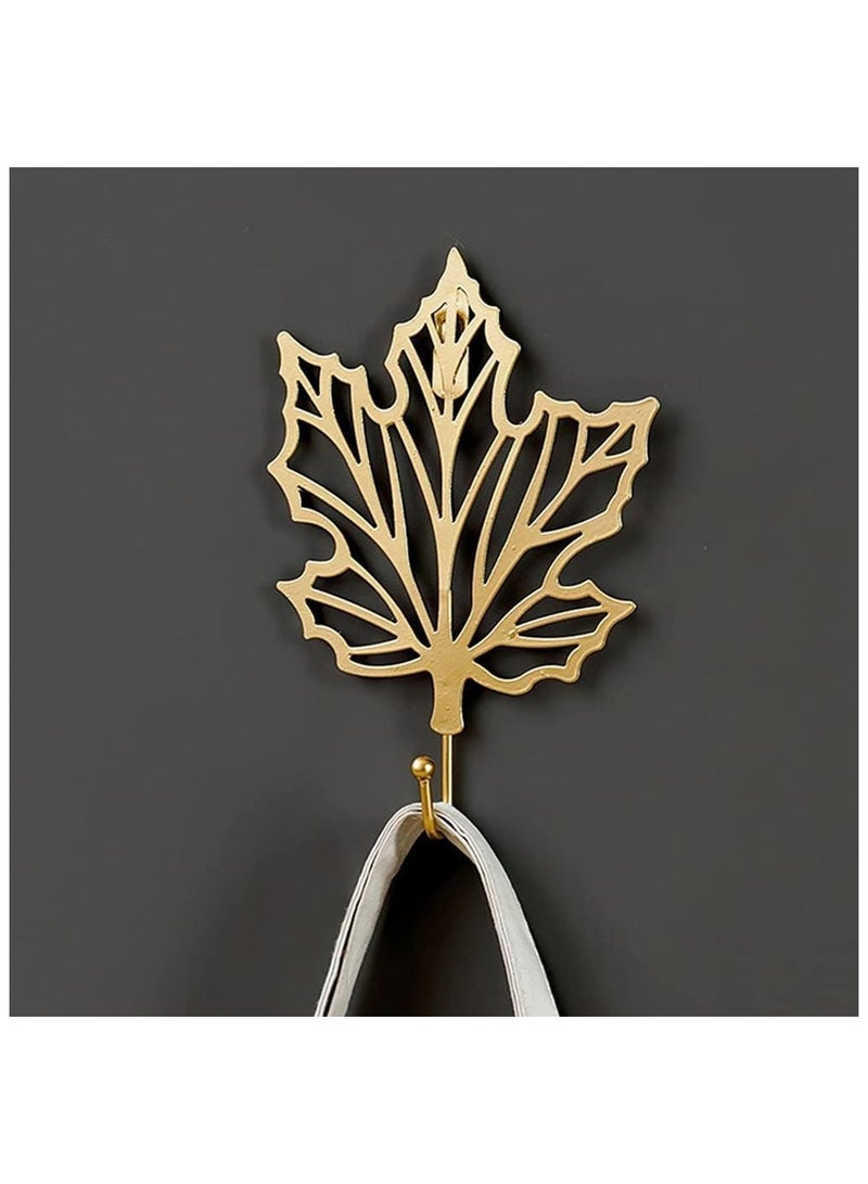 Decorative Hook, Coat Adhesive Hooks Leaves Cast Iron Decorative Wall Hooks Curtain TieBacks Wall Hooks for Hanging Keys Towels Coat in Bathroom Kitchen Decorative (3Pcs)  - Image 5