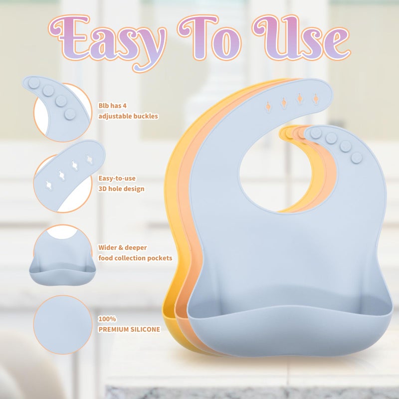 CHCC Silicone Baby Feeding Set 21 Pcs, Baby Led Weaning Supplies, Baby Feeding Supplies Set BPA Free, Essentials for Newborn Gift Mixed - Image 4