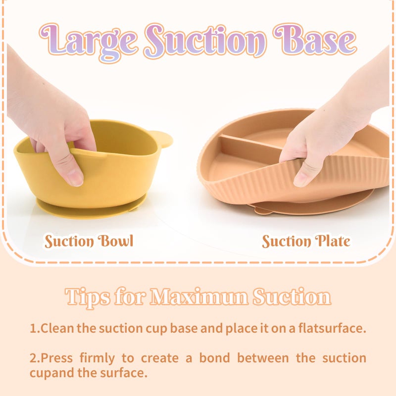 CHCC Silicone Baby Feeding Set 21 Pcs, Baby Led Weaning Supplies, Baby Feeding Supplies Set BPA Free, Essentials for Newborn Gift Mixed - Image 5