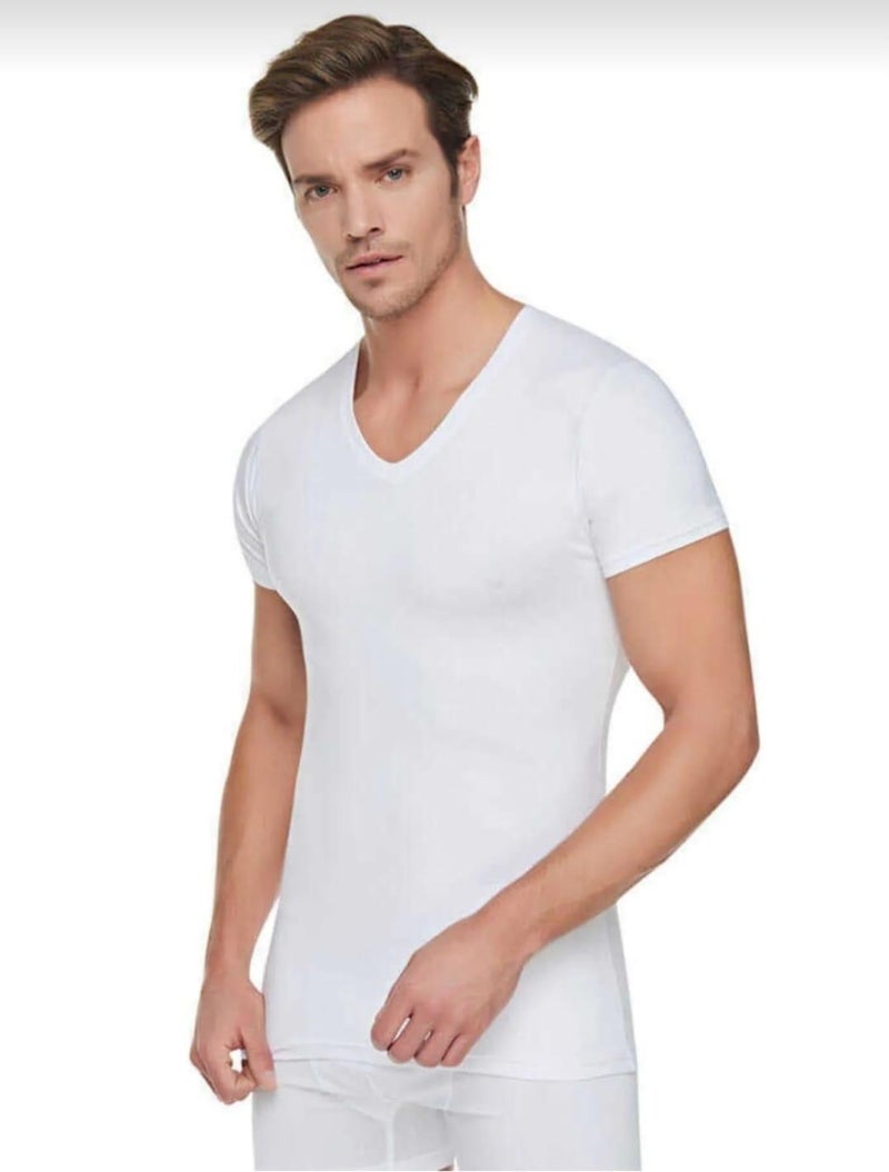 Tutku Passion 0107 Men's Rib V Neck Undershirt Single