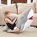 MorisMos 51inch Giant Shark Stuffed Animal Large Shark Plush Toy Pillow Gift for Kids Girlfriend Gray - Image 2