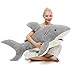 MorisMos 51inch Giant Shark Stuffed Animal Large Shark Plush Toy Pillow Gift for Kids Girlfriend Gray - Image 4