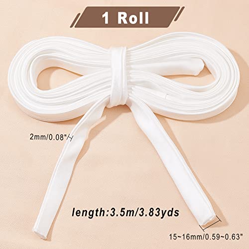 AHANDMAKER 137.8 Inches Women's Tie Back for Wedding Bridal Gown, White Adjustable Lace up Dress Cord Back for Zipper Replacement or Buttons - Image 2