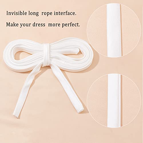 AHANDMAKER 137.8 Inches Women's Tie Back for Wedding Bridal Gown, White Adjustable Lace up Dress Cord Back for Zipper Replacement or Buttons - Image 4