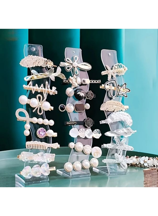 Black Acrylic 2 Piece Jewelry Display Rack Stand Multi Tier Organizer - Image 2