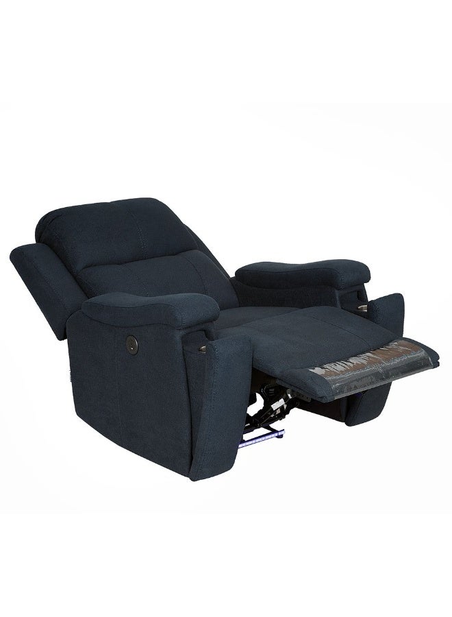 DANUBE HOME Paladin 1 Seater Fabric Recliner with LED & Cup Holder - Stylish Blue Recliner Sofa for Ultimate Comfort - Ideal for Living Room Furniture - Image 4
