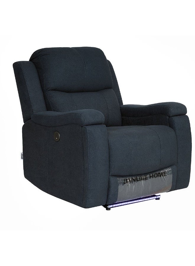 DANUBE HOME Paladin 1 Seater Fabric Recliner with LED & Cup Holder - Stylish Blue Recliner Sofa for Ultimate Comfort - Ideal for Living Room Furniture - Image 2