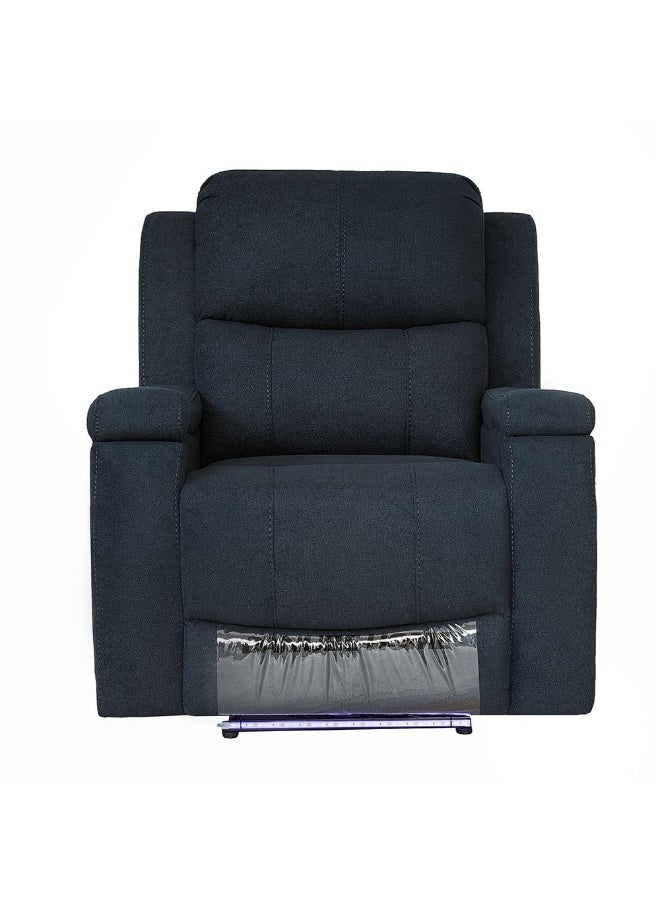 DANUBE HOME Paladin 1 Seater Fabric Recliner with LED & Cup Holder - Stylish Blue Recliner Sofa for Ultimate Comfort - Ideal for Living Room Furniture - Image 1