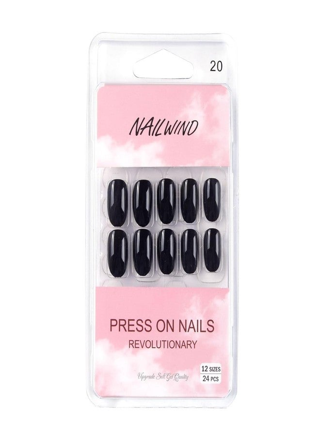 NAILWIND 24 Press on Nails | Natural French Short False Nails | Acrylic Full Cover Nails | Natural Fake Nails Delicate & Comfortable for Women and Girls (V-20) - Image 1