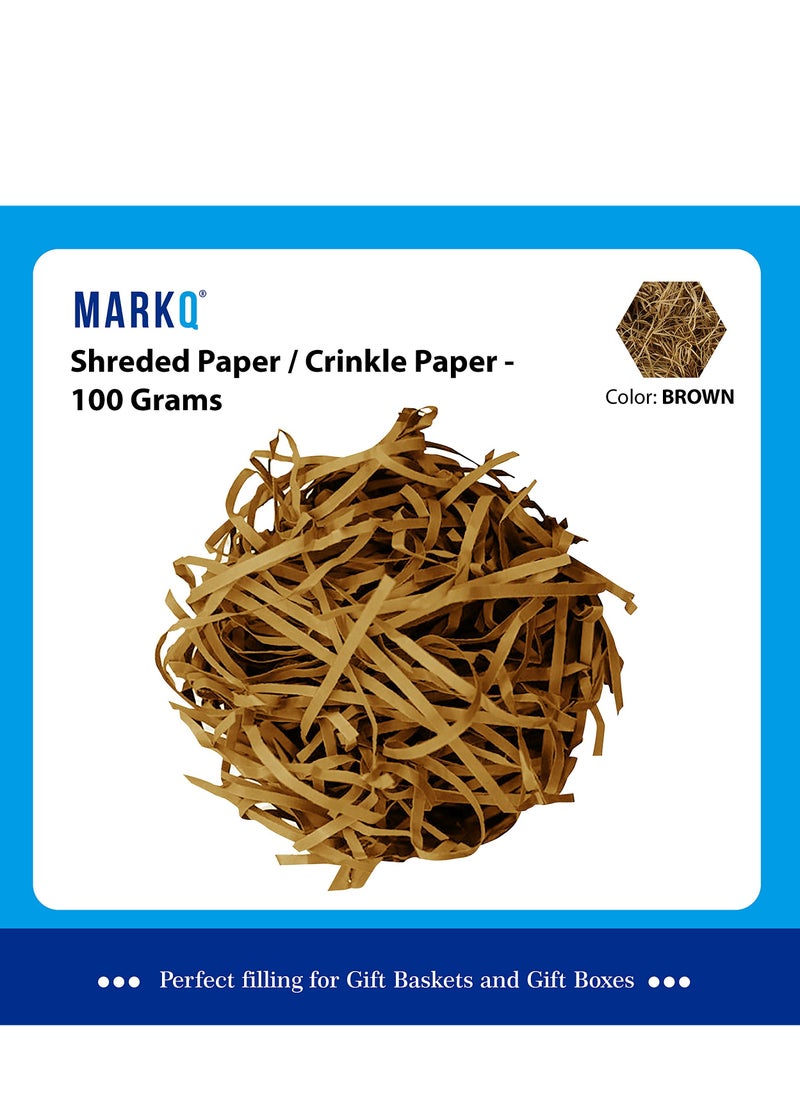 MARKQ Crinkle Cut Shredded Paper Filler for Gift Wrapping Hamper/Basket Filling, Packing Supplies (Brown)  - Image 2