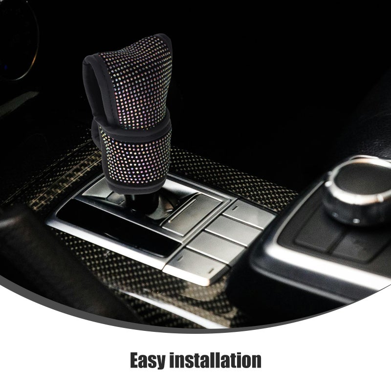 Car Gear Shift Cover Universal Gear Cover Rhinestones Gear Knob Protector Gear Shift Decor Sparkling Car Interior Accessories - Image 4