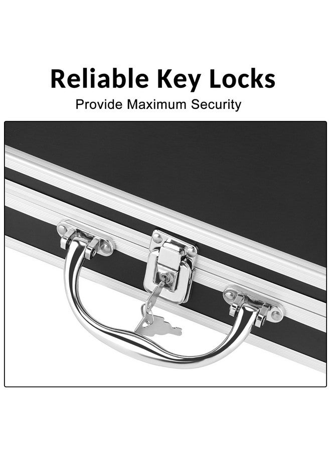 Sooez Key Lock Clipboard Storage Box, Heavy Duty Clipboard With Storage, Metal Locking Storage Clipboard With Handle, Lock Box Maximum Security - Holds Letter Size Paper, 12.6 X 9.6 Inch, Black - Image 2