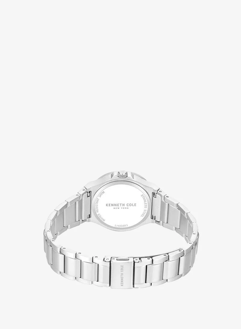 Kenneth Cole New York Blue Glenville Blue Dial Silver Stainless Steel Bracelet Analog Watch for Women - 32mm for Women | Best Price UAE