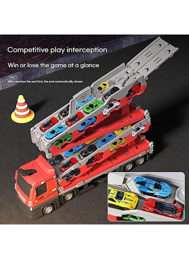 Transport Truck Toys Car for Boys Ages 3+, Portable Truck Toy with 8 Race Car, Best Gift Carrier Vehicles Toys Set for Kids Boys Girls Gift - Image 4