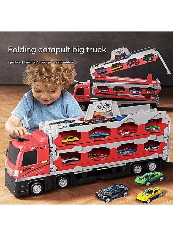 Transport Truck Toys Car for Boys Ages 3+, Portable Truck Toy with 8 Race Car, Best Gift Carrier Vehicles Toys Set for Kids Boys Girls Gift - Image 3