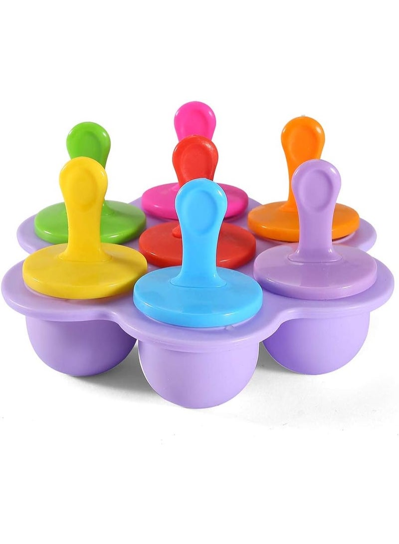 سوفام قوالب الآيس كريم من السيليكون، قوالب المثلجات، وعاء التخزين للأطعمة المنزلية، قوالب المثلجات اليومية للأطفال (أرجواني) - Image 1