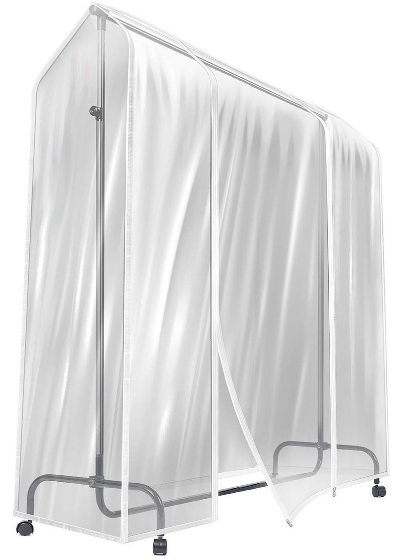 Sorbus Cover for Garment Rack 2 Pack- 6 Ft Transparent Clothes Rack Cover  Garment Coat Hanger Protector Dustproof Waterproof Clothing Storage Cover for Dresses  Suits  Coats (Rack Not Included) - Image 4
