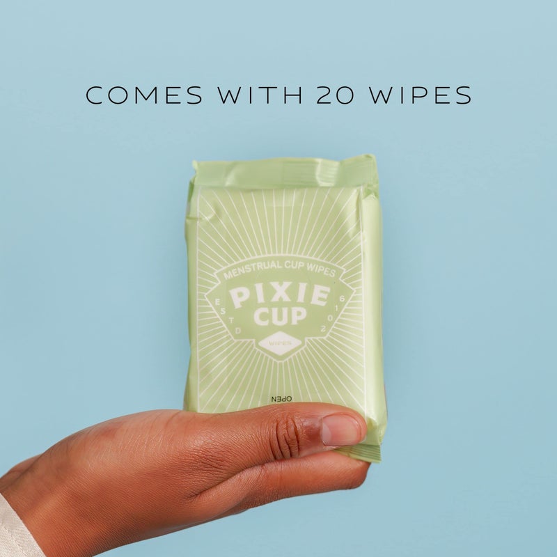 Pixie Cup Pixie Menstrual Cup Wipes - On The Go Public Bathroom Wipes for Feminine Care - Safe On Period Cups & Menstrual Discs - Biodegradable, Flushable, pH Balanced & Unscented (20 Count) - Image 5