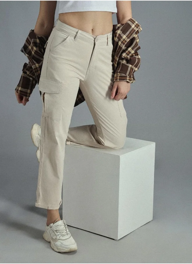 هاي ستار Women Beige Trousers