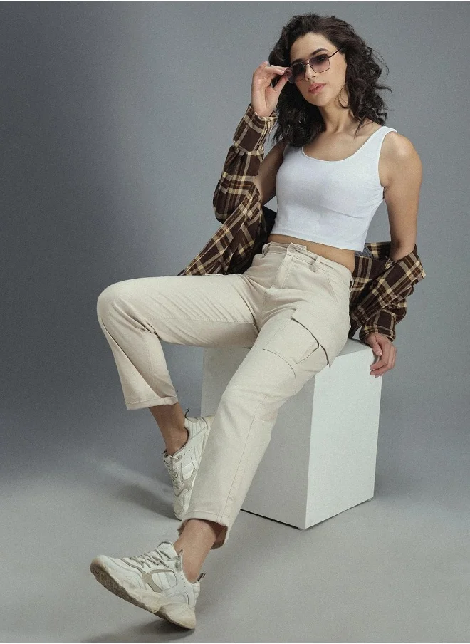 هاي ستار Women Beige Trousers