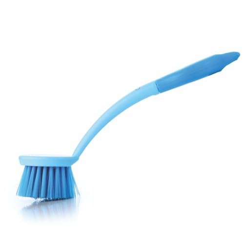Homeor Dish & Kitchen Sink Brush with Comfortable Grip & Flexible Bristles, Tough Bristles for Stubborn Stains, Bathroom Tiles Cleaning Brush, 1 Piece, Blue - Image 1