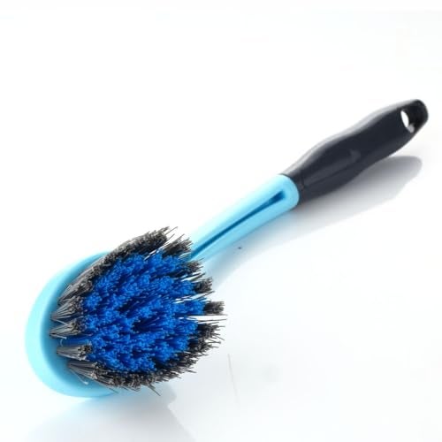 Homeor Dish & Kitchen Sink Brush with Comfortable Grip & Flexible Bristles, Tough Bristles for Stubborn Stains, Bathroom Tiles Cleaning Brush, 1 Piece, Blue - Image 4