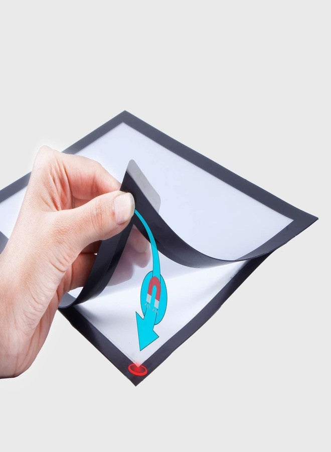 Infomate 'Peel and Stick' A4 Reusable Self Adhesive Non-residue Magnetic Document/Signage Holder for Glass surface, Pack of 2, Black - Image 4