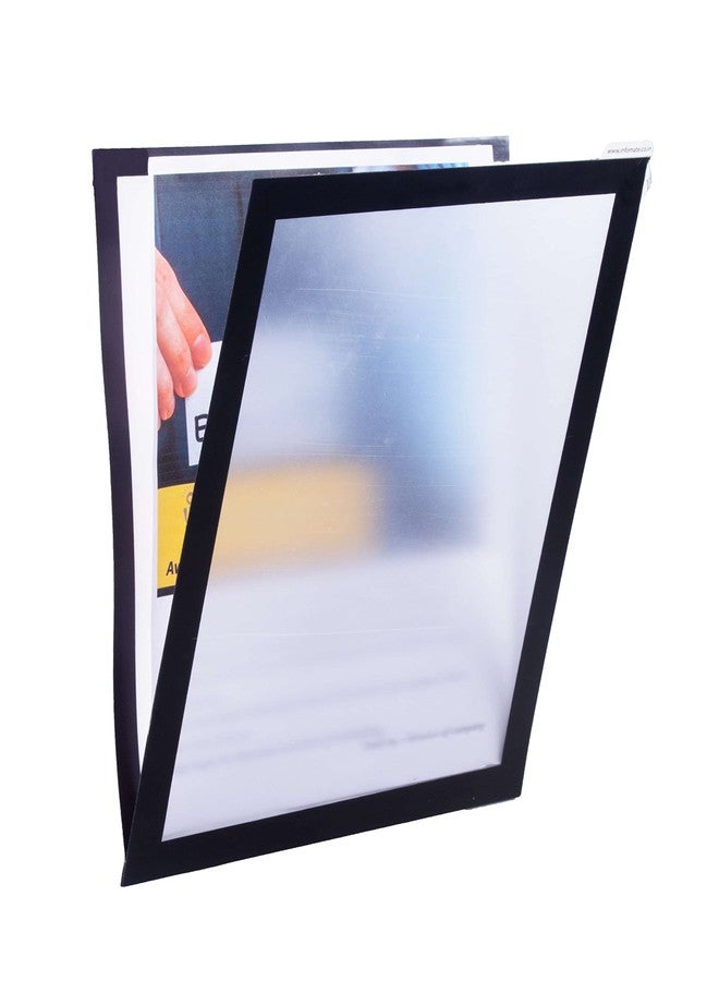 Infomate 'Peel and Stick' A4 Reusable Self Adhesive Non-residue Magnetic Document/Signage Holder for Glass surface, Pack of 2, Black - Image 2