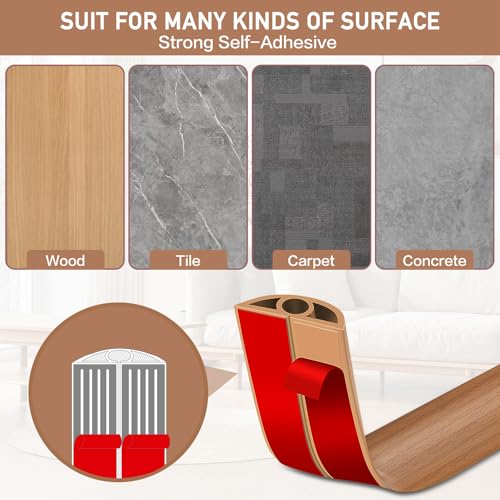 LSGCQ Floor Cord Cover Self Adhesive Cord Hider Floor Extension Cord Covers for Floor Power Cord Protector Cable Management Prevent Cable Trips Cable Cavity 0.32" W x 0.32" H (Light Brown Wood, 3.3Ft) - Image 4