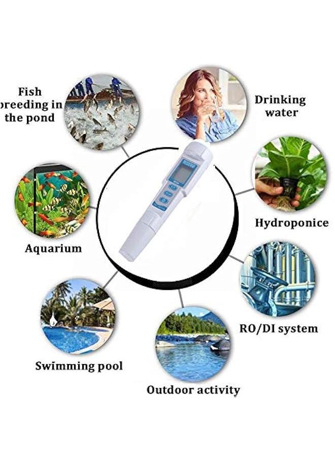 Beauenty TDS Meter Digital Water Quality Tester, 0-14ph Temperature/EC/TDS PH Meter 3 in 1, 0.00~19990us/cm Meter LCD Digital TDS Meter for Drinking Water, Swimming Pools, Aquariums, Hydroponics.  - Image 3