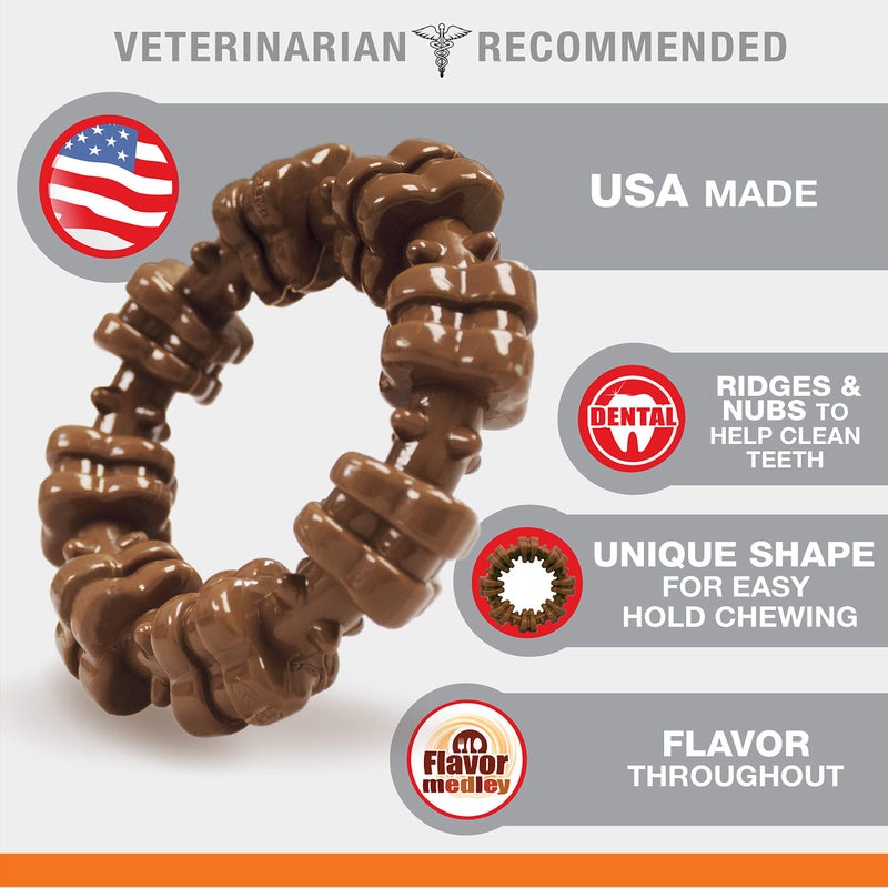 Nylabone Textured Ring Power Chew Toy for Small Dogs, Tough Dog Toys Durable Design for Aggressive Chewers, Best Dog Boredom Toys, Flavor Medley, Small - Up to 25 lbs (1 Count) - Image 3