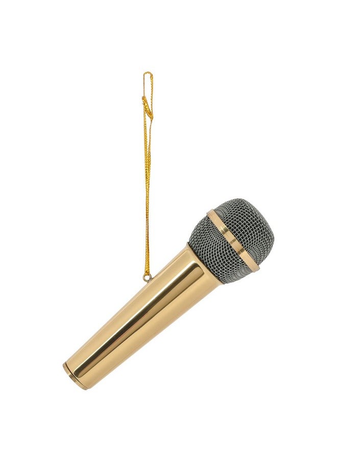 Broadway Gifts Broadway Gifts Co Polished Gold Tone Microphone - 3" Brass Hanging Ornament - Microphone Ornament - Gifts for Musicians & Singers  - Image 4